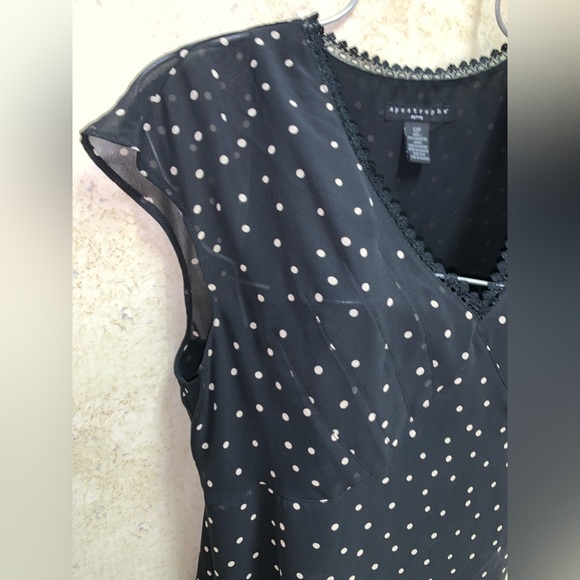 apostrophe Petite polka dot sheer blouse - Picture 6 of 14